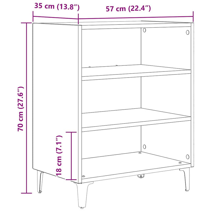 Dulap, stejar artizanal, 57x35x70 cm, lemn prelucrat - WALTI WALTI