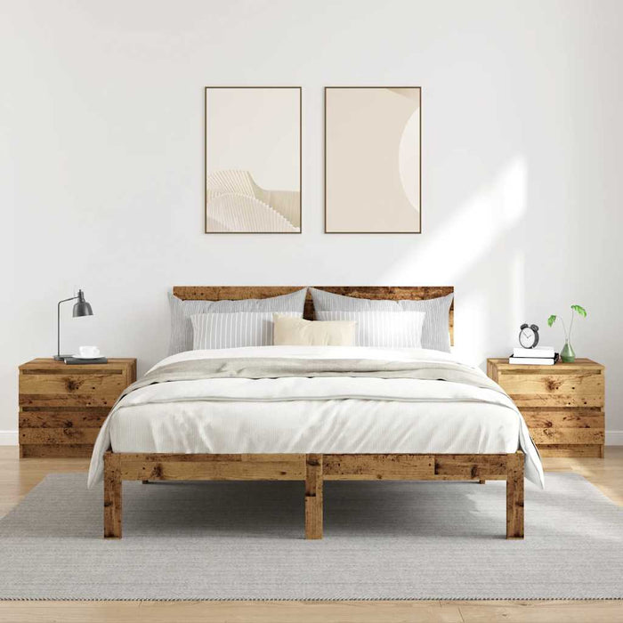 Noptiere, 2 buc., lemn vechi, 50x40x43,5 cm, lemn prelucrat - WALTI WALTI