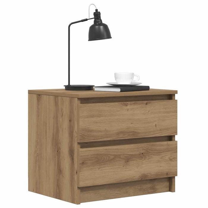 Noptiere 2 buc. stejar artizanal, 50x40x43.5 cm, lemn prelucrat - WALTI WALTI
