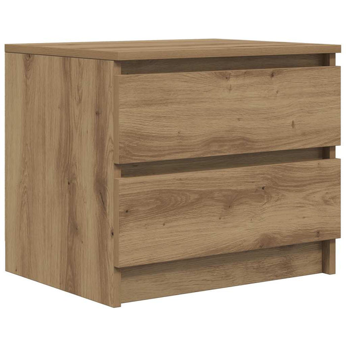 Noptiere 2 buc. stejar artizanal, 50x40x43.5 cm, lemn prelucrat - WALTI WALTI