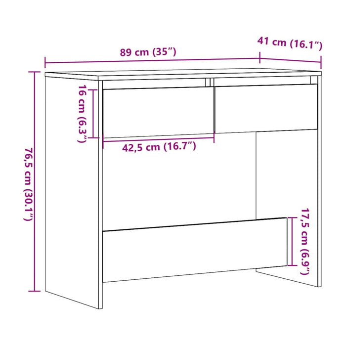 Măsuță consolă, stejar artizanal, 89x41x76,5 cm, lemn prelucrat - WALTI WALTI