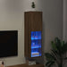 Comodă TV cu lumini LED, stejar artizanal, 30,5x30x102 cm - WALTI WALTI