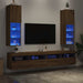 Comode TV cu lumini LED 2 buc. stejar artizanal 30,5x30x102 cm - WALTI WALTI