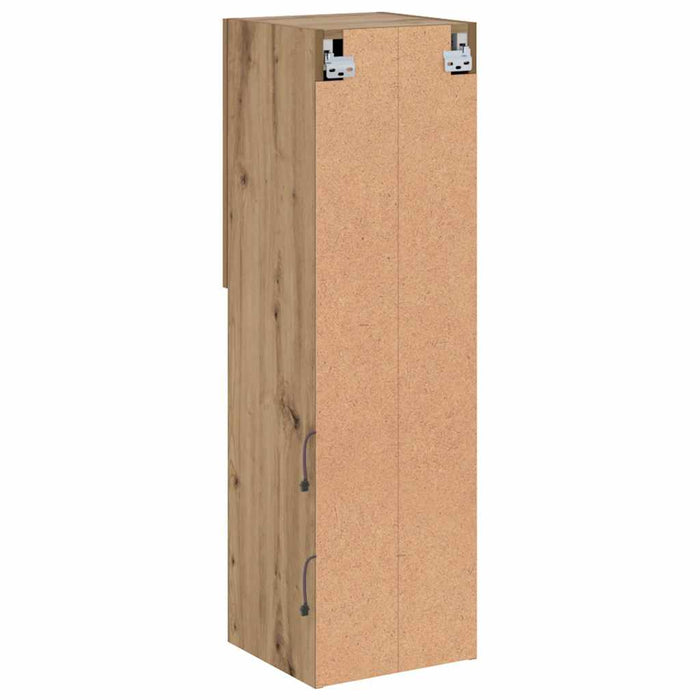 Comode TV cu lumini LED 2 buc. stejar artizanal 30,5x30x102 cm - WALTI WALTI