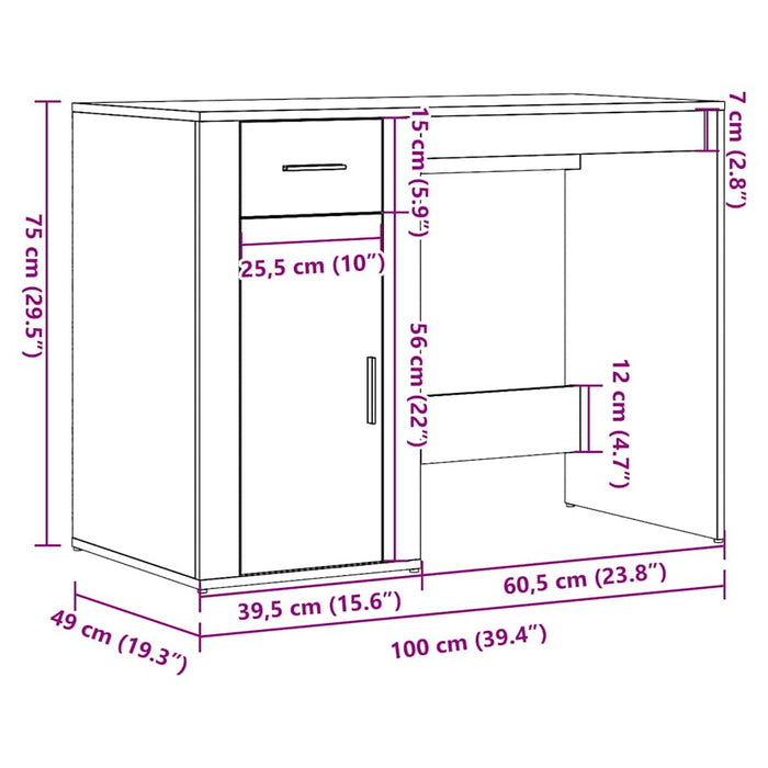 Birou din lemn vechi 100x49x75 cm, lemn prelucrat - WALTI WALTI