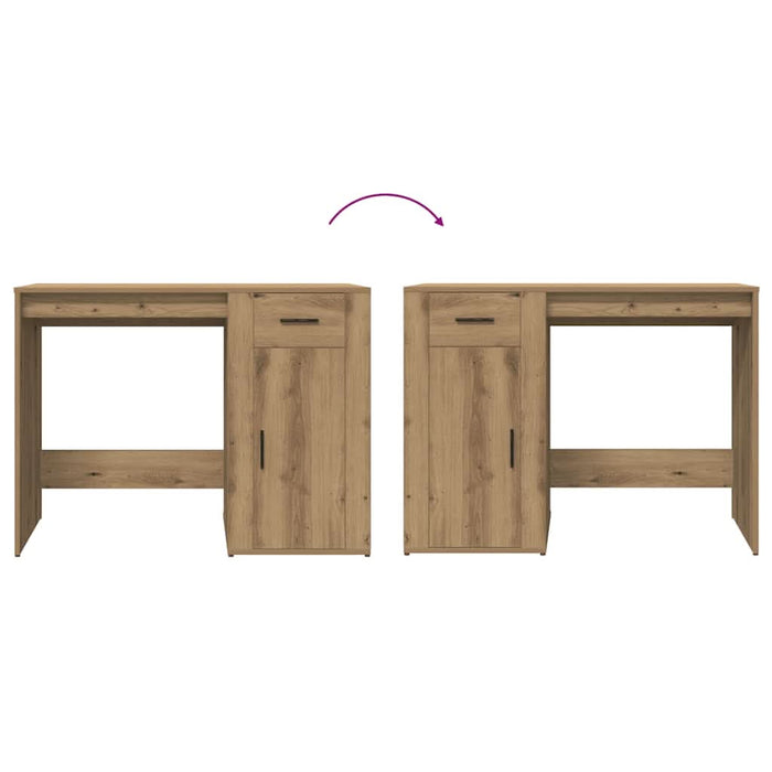 Birou, stejar artizanal, 100x49x75 cm, lemn prelucrat - WALTI WALTI