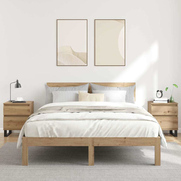 Noptiere, 2 buc., stejar artizanal, 40x35x50 cm, lemn prelucrat - WALTI WALTI