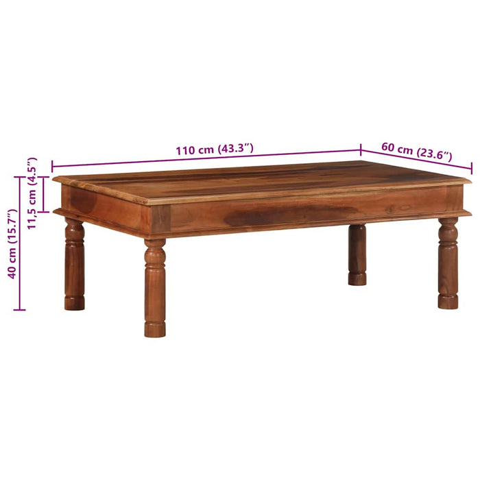 Masuta de cafea 110x60x40 cm din lemn masiv de salcam WALTI