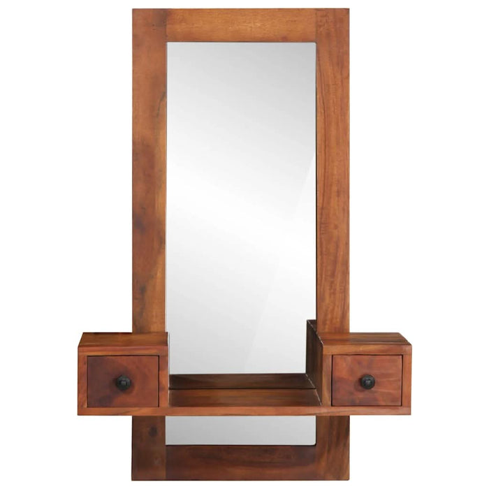 Oglindă de perete cu sertare 60x33x90 cm lemn masiv de salcâm - WALTI WALTI