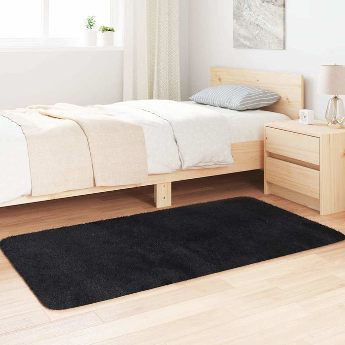 Covor shaggy cu pom înalt, NAVARRA, negru, 80x150 cm, poliester - WALTI WALTI