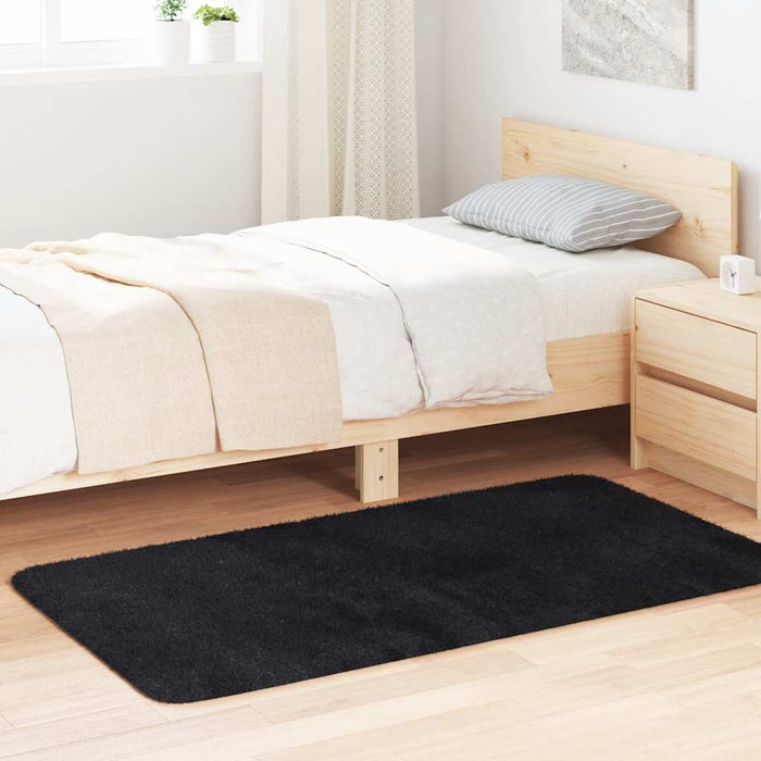 Covor shaggy cu pom înalt, NAVARRA, negru, 80x150 cm, poliester - WALTI WALTI