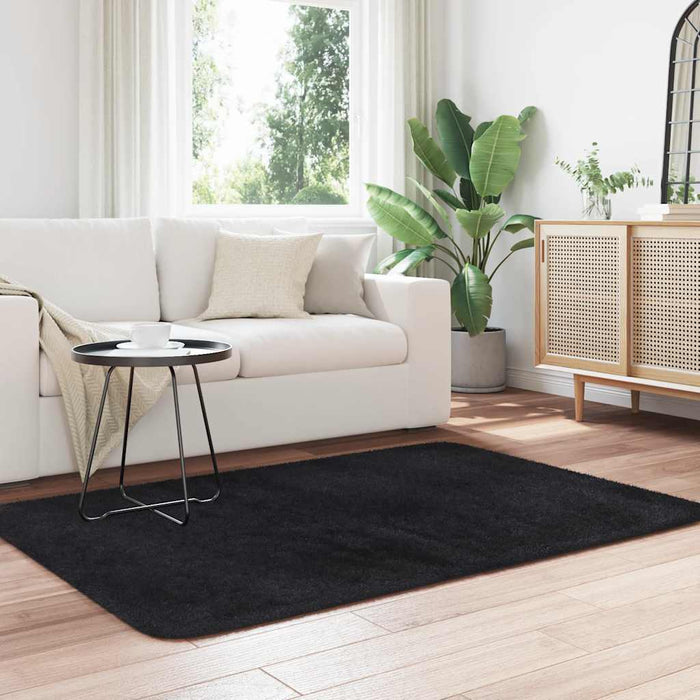 Covor shaggy cu pom înalt, NAVARRA, negru, 120x170cm, poliester - WALTI WALTI