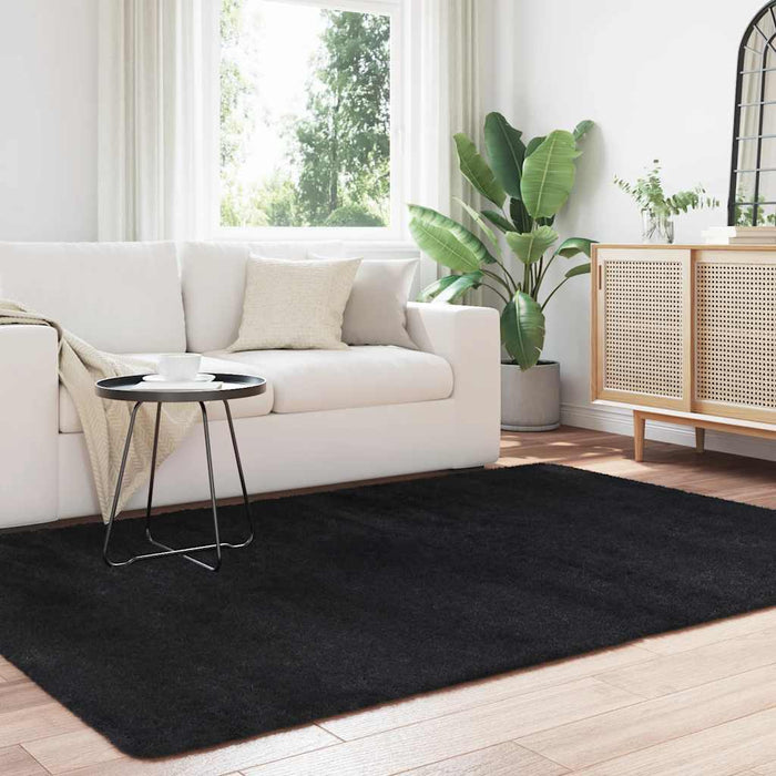 Covor shaggy cu pom înalt, NAVARRA, negru, 160x230cm, poliester - WALTI WALTI