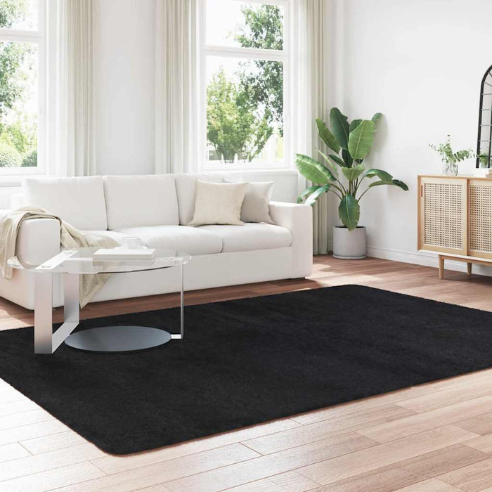 Covor shaggy cu pom înalt, NAVARRA, negru, 200x290cm, poliester - WALTI WALTI