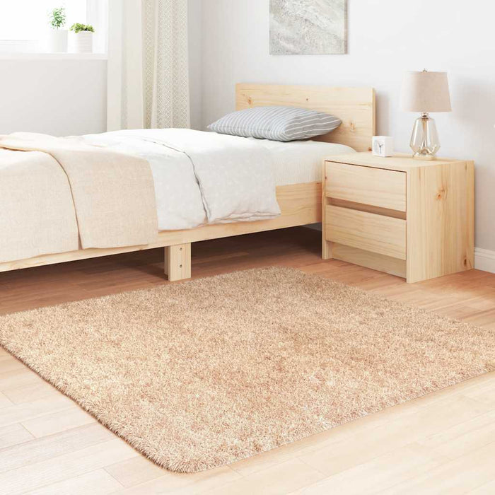 Covor shaggy cu pom înalt, NAVARRA, bej, 120x120 cm, poliester - WALTI WALTI