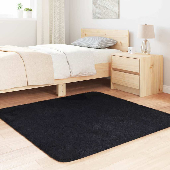 Covor shaggy cu pom înalt, NAVARRA, negru, 120x120cm, poliester - WALTI WALTI