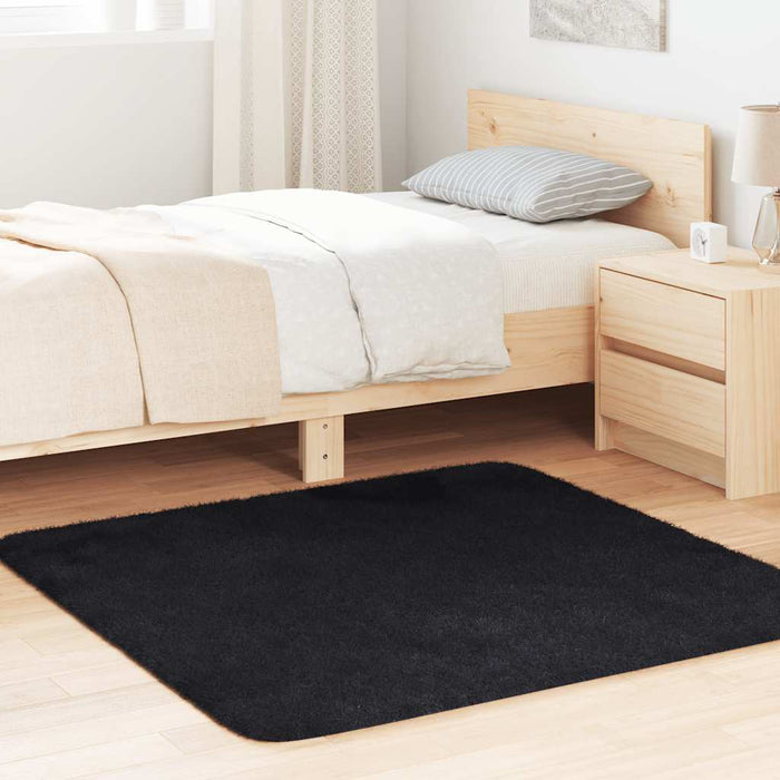 Covor shaggy cu pom înalt, NAVARRA, negru, 120x120cm, poliester - WALTI WALTI