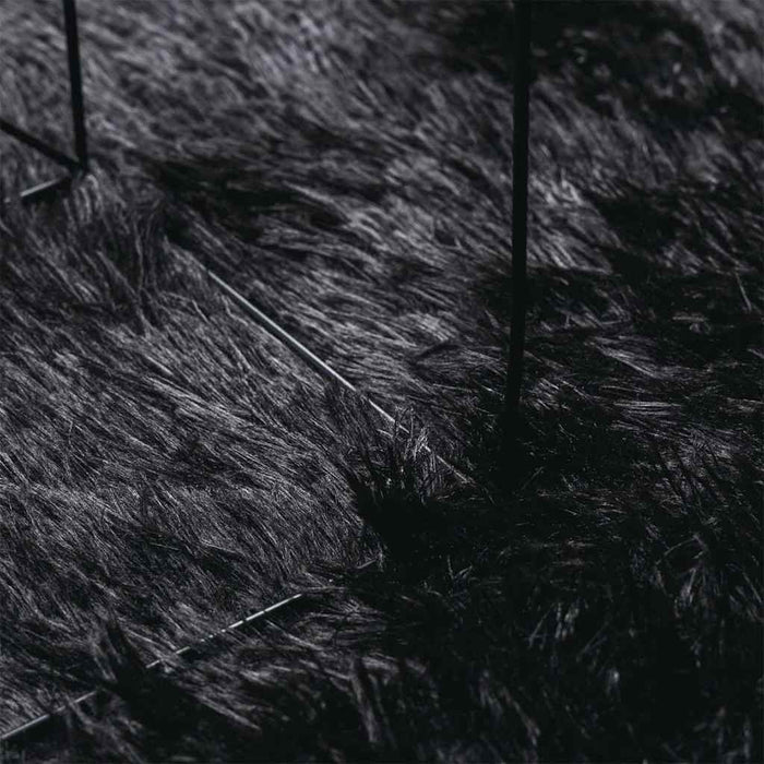 Covor shaggy cu pom înalt, NAVARRA, negru, 200x200cm, poliester - WALTI WALTI
