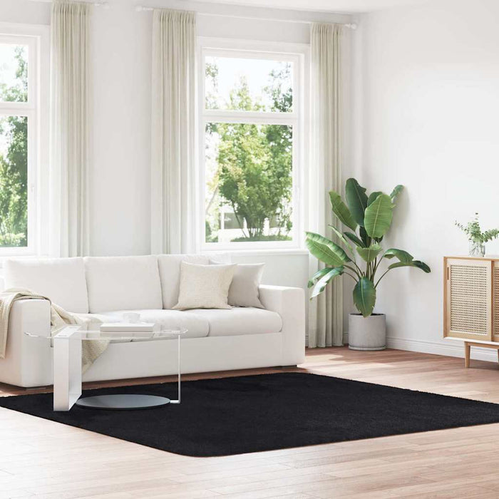 Covor shaggy cu pom înalt, NAVARRA, negru, 240x240cm, poliester - WALTI WALTI