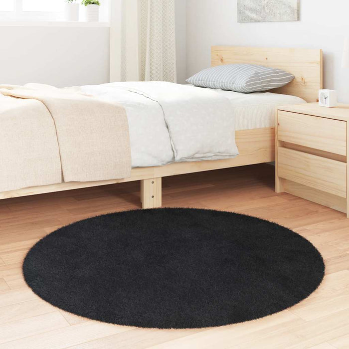 Covor shaggy cu pom înalt, NAVARRA, negru, 100x100cm, poliester - WALTI WALTI