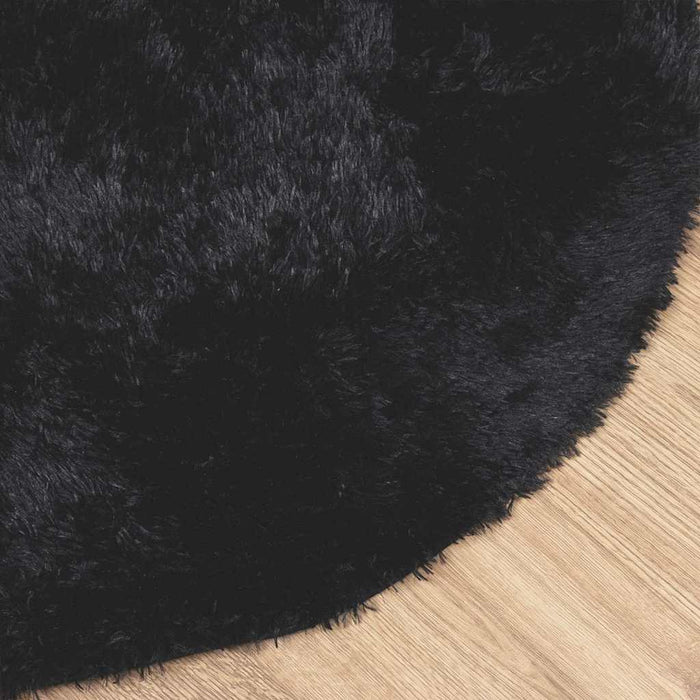 Covor shaggy cu pom înalt, NAVARRA, negru, 100x100cm, poliester - WALTI WALTI