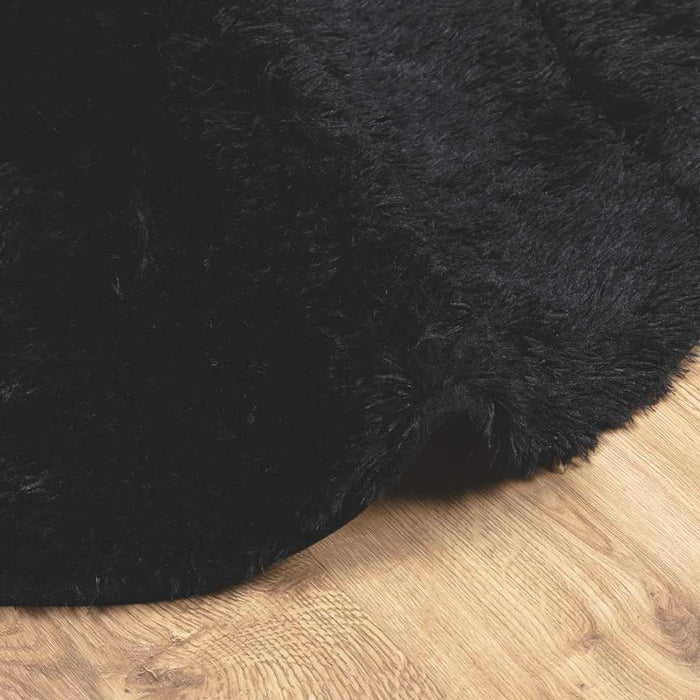 Covor shaggy cu pom înalt, NAVARRA, negru, 100x100cm, poliester - WALTI WALTI