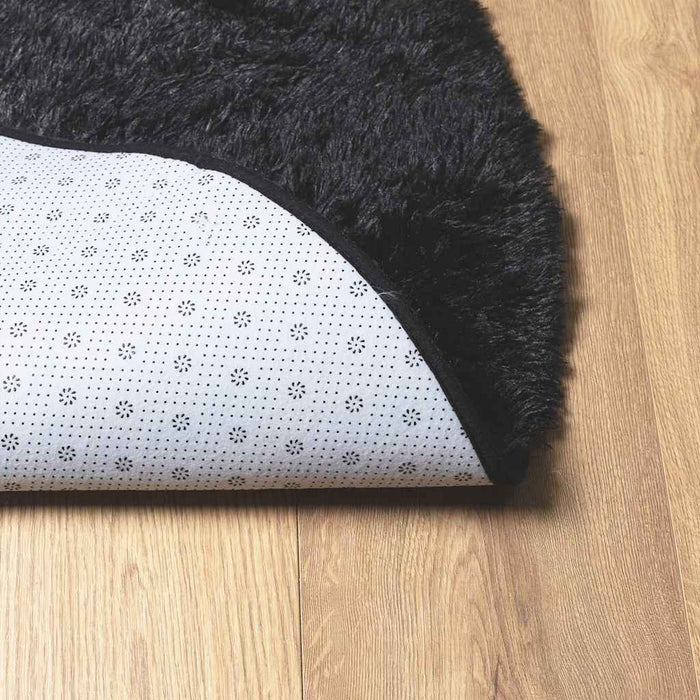 Covor shaggy cu pom înalt, NAVARRA, negru, 100x100cm, poliester - WALTI WALTI