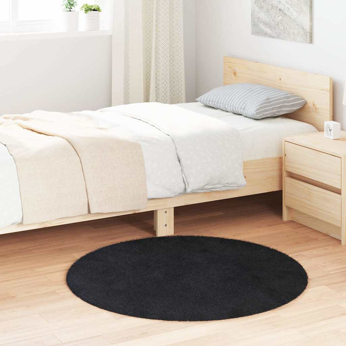Covor shaggy cu pom înalt, NAVARRA, negru, 100x100cm, poliester - WALTI WALTI