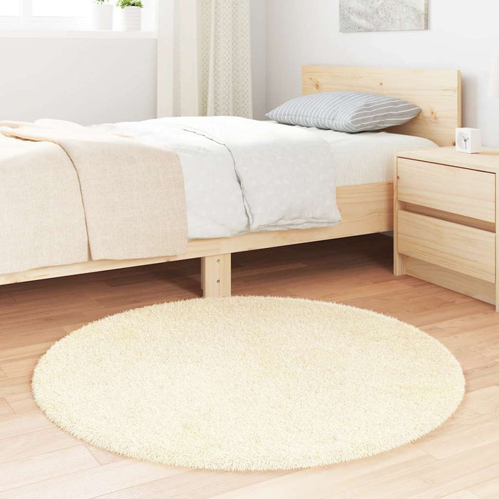 Covor shaggy cu pom înalt, NAVARRA, crem, 100x100 cm, poliester - WALTI WALTI