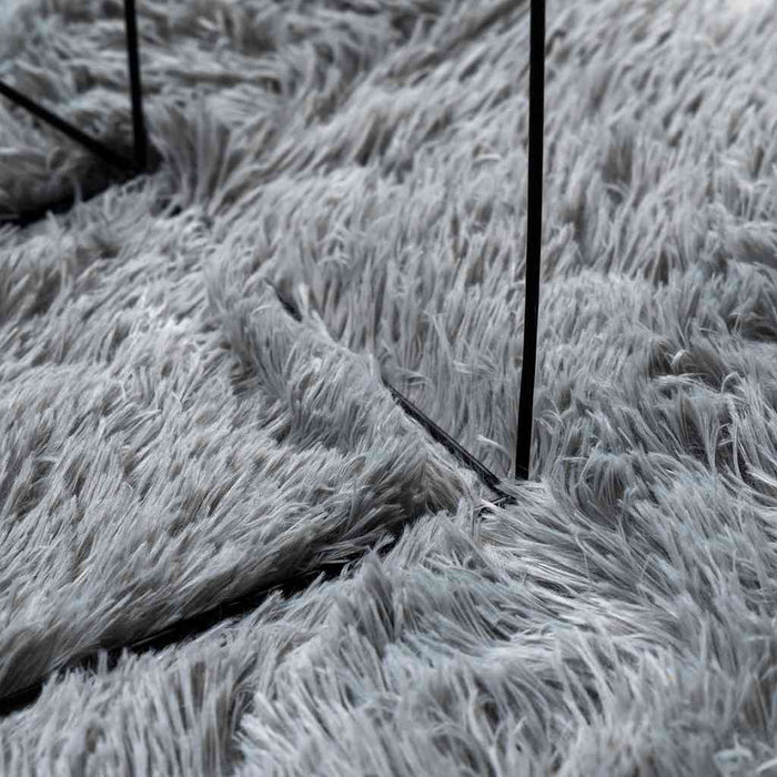Covor shaggy cu pom înalt, NAVARRA, gri deschis, 100x100 cm - WALTI WALTI