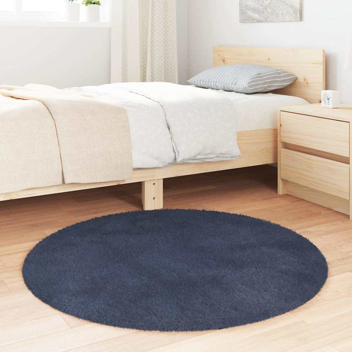 Covor shaggy cu pom înalt, NAVARRA, bleumarin, 100x100 cm - WALTI WALTI