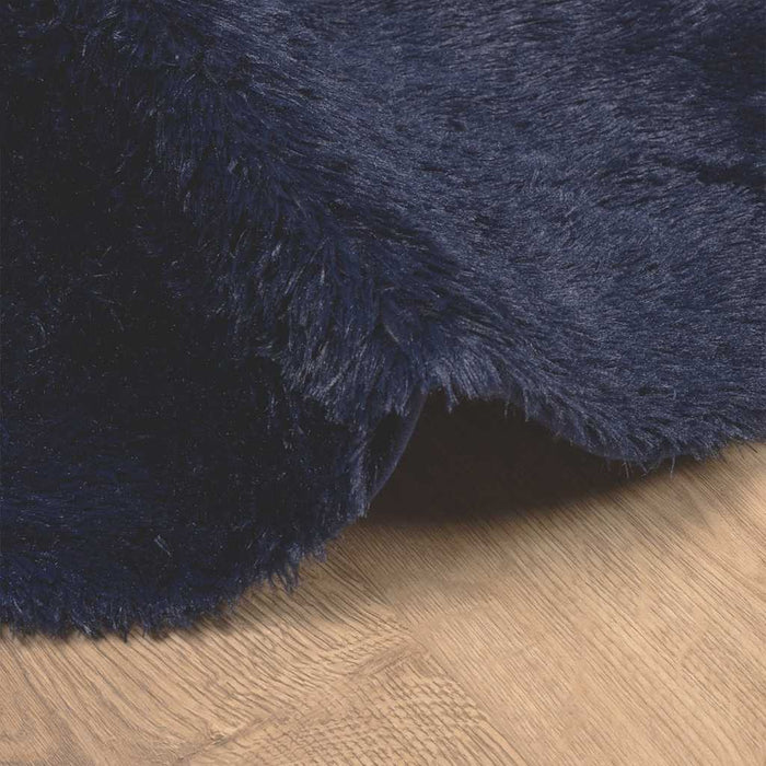 Covor shaggy cu pom înalt, NAVARRA, bleumarin, 100x100 cm - WALTI WALTI