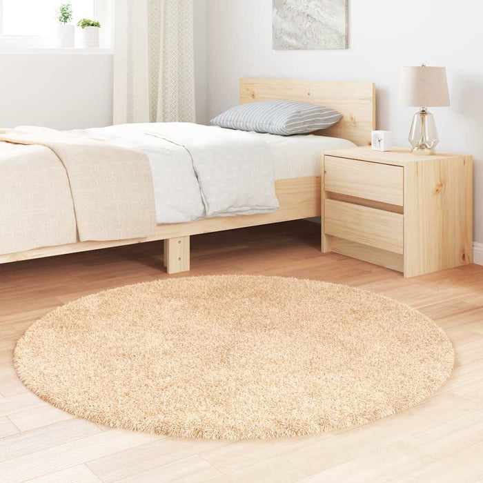 Covor shaggy cu pom înalt, NAVARRA, bej, 120x120 cm, poliester - WALTI WALTI