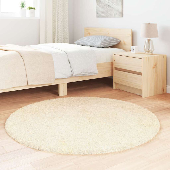 Covor shaggy cu pom înalt, NAVARRA, crem, 120x120 cm, poliester - WALTI WALTI