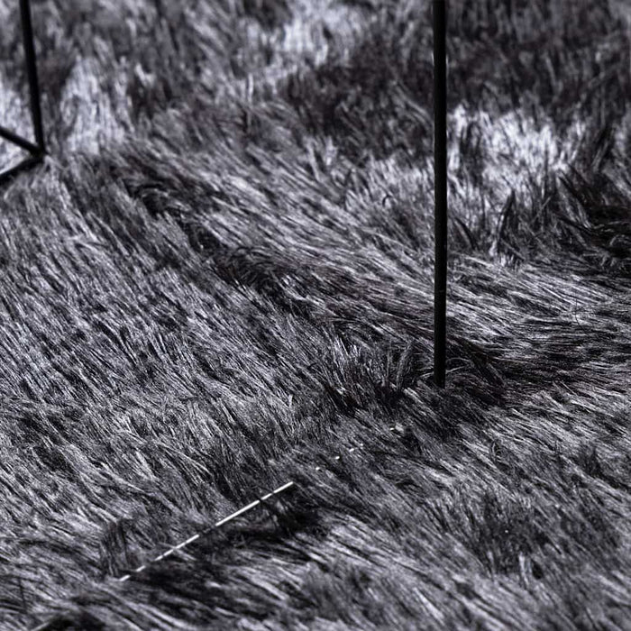 Covor shaggy cu pom înalt, NAVARRA, gri închis, 120x120 cm - WALTI WALTI