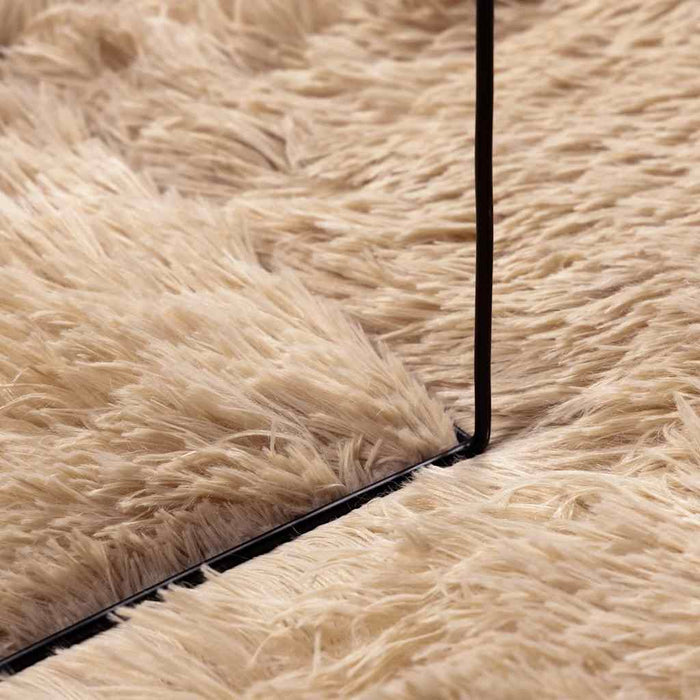 Covor shaggy cu pom înalt, NAVARRA, bej, 160x160 cm, poliester - WALTI WALTI