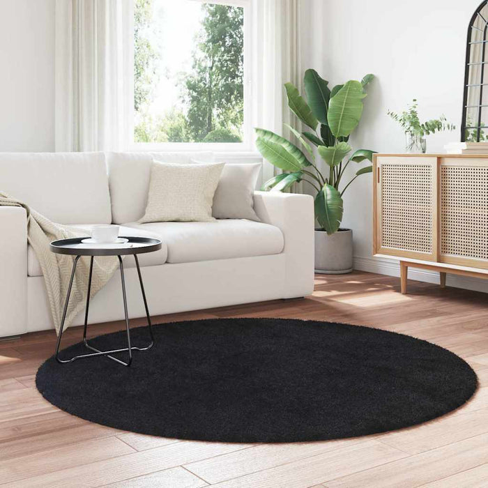 Covor shaggy cu pom înalt, NAVARRA, negru, 160x160cm, poliester - WALTI WALTI