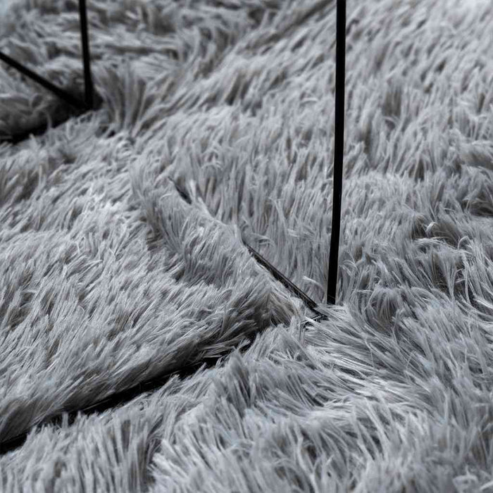 Covor shaggy cu pom înalt, NAVARRA, gri deschis, 160x160 cm - WALTI WALTI