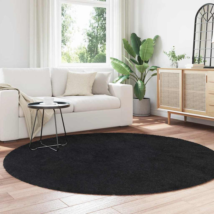 Covor shaggy cu pom înalt, NAVARRA, negru, 200x200cm, poliester - WALTI WALTI