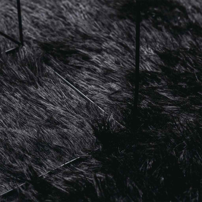 Covor shaggy cu pom înalt, NAVARRA, negru, 240x240cm, poliester - WALTI WALTI