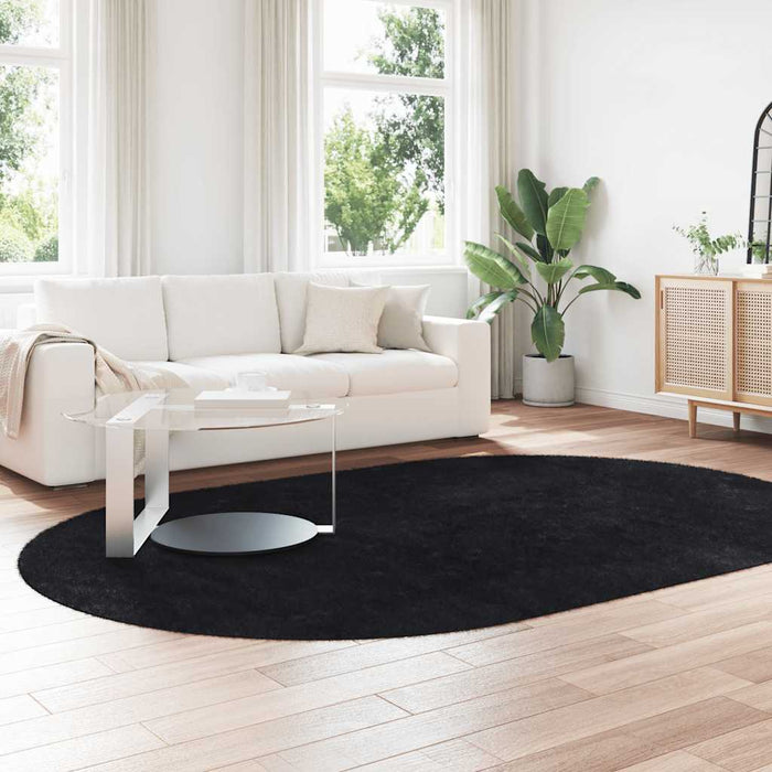 Covor shaggy cu pom înalt, NAVARRA, negru, 300x200cm, poliester - WALTI WALTI