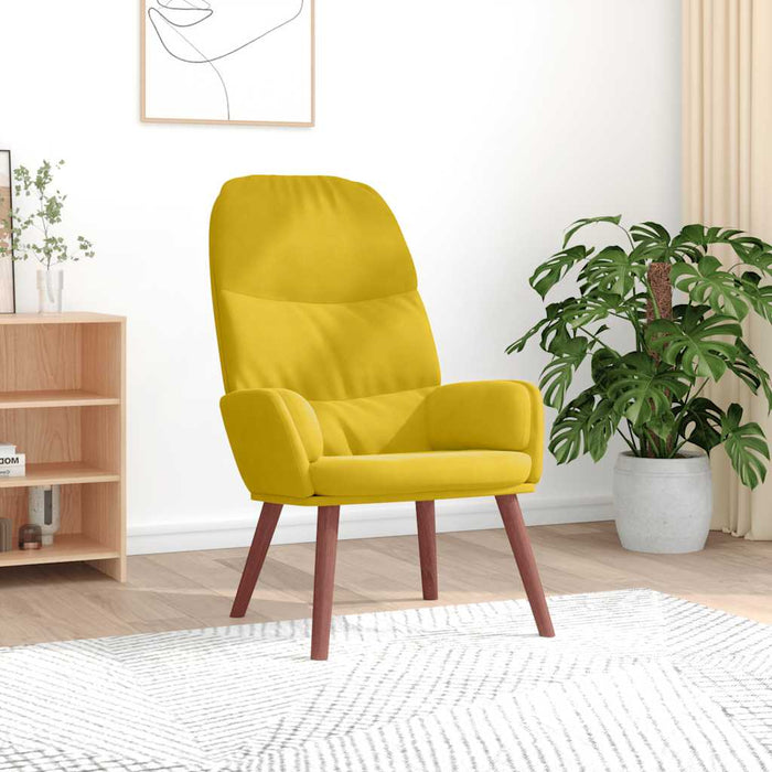 Scaun de relaxare catifea galbena WALTI