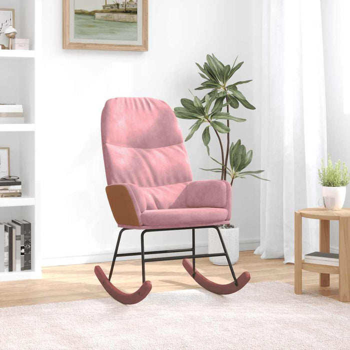 Scaun balansoar, roz, catifea - WALTI WALTI