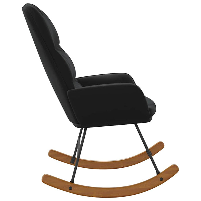 Scaun balansoar, negru, catifea WALTI