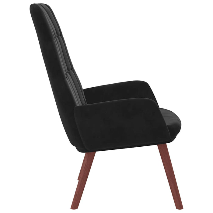 Scaun de relaxare, negru, catifea WALTI