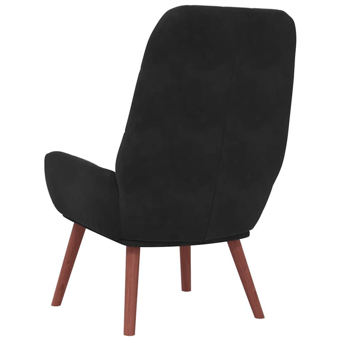 Scaun de relaxare, negru, catifea WALTI