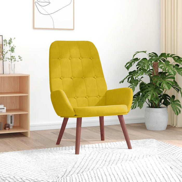 Scaun de relaxare catifea galbena WALTI