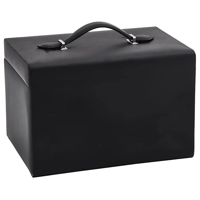 Cutie de bijuterii cu 3 straturi cu oglindă încuiată neagră - WALTI WALTI