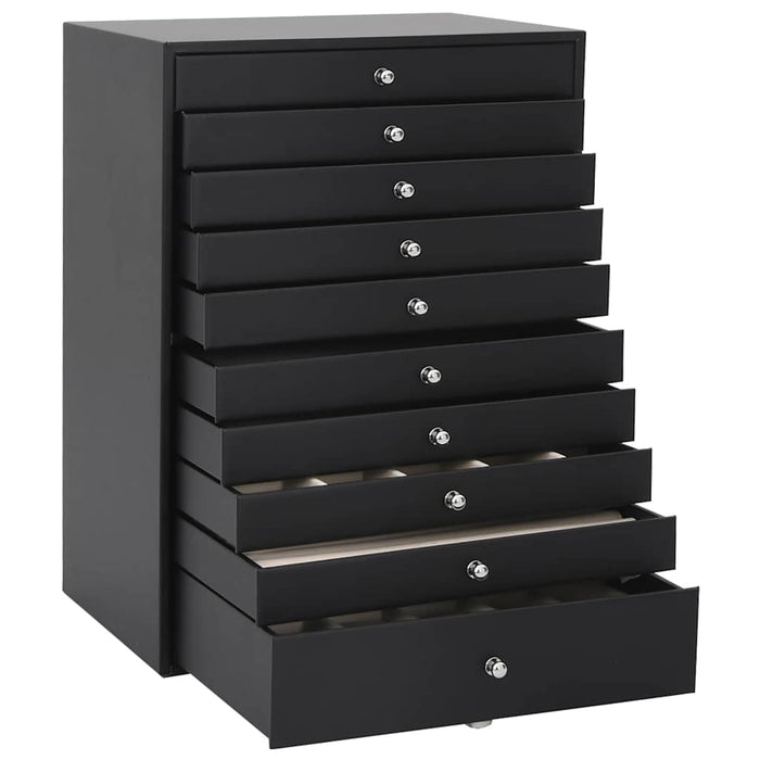 Cutie de bijuterii 10 straturi cu suport pentru ceasuri negru - WALTI WALTI