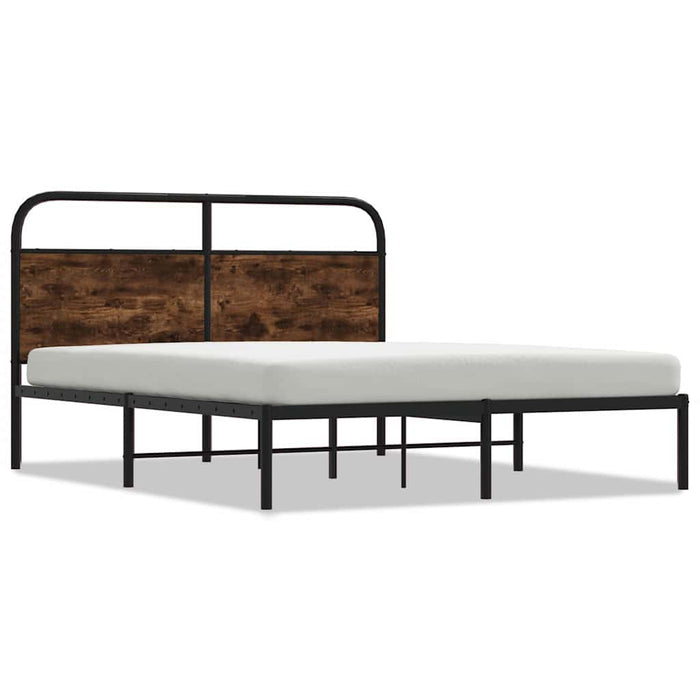 Cadru pat fără saltea stejar fumuriu 150x200 cm lemn prelucrat - WALTI WALTI
